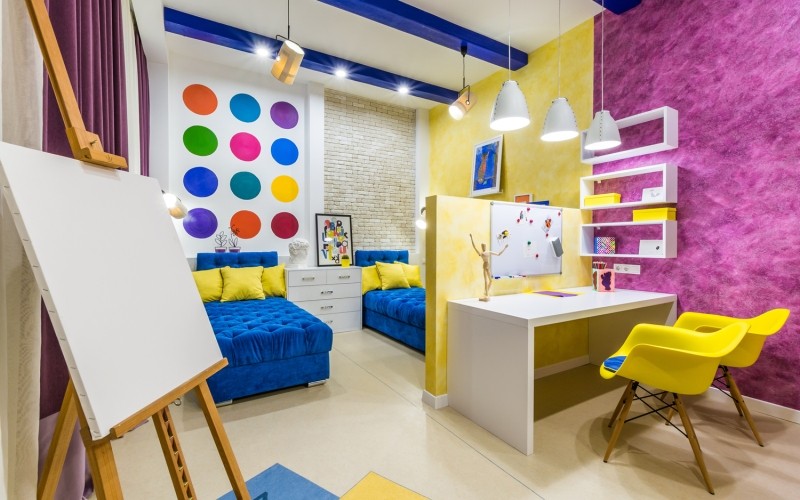 Детская комната для двух девочек — фото интерьеров