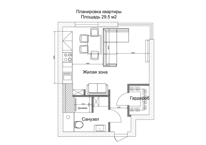 Квартира-студия 29 кв.метров: 5 проектов российских дизайнеров