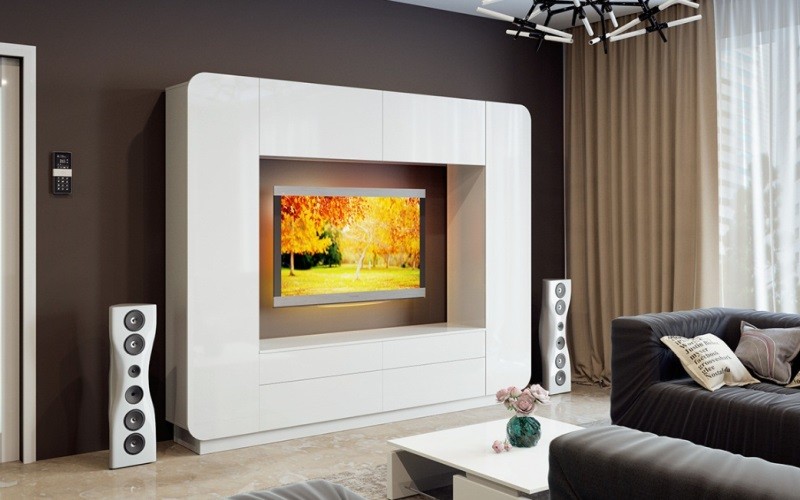 Мебельная стенка для гостиной — фото, материал, варианты расстановки