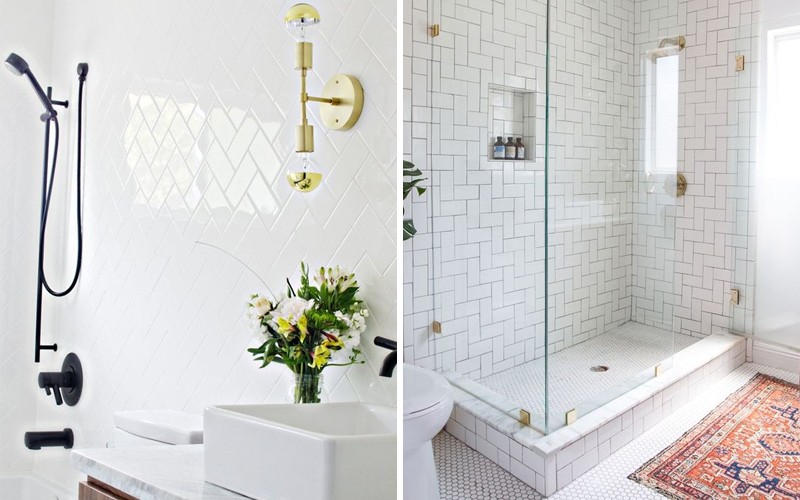 Как красиво выложить плитку «Кабанчик» в ванной — варианты раскладки и дизайна + фото