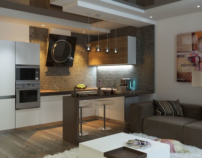 Кухня-гостиная — зонирование и особенности объединения + 60 фото интерьеров