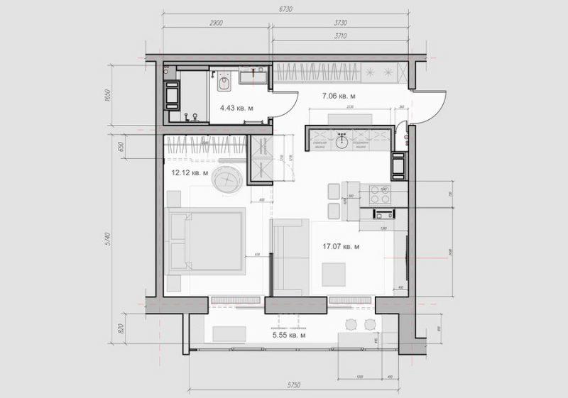 Интерьер двухкомнатной квартиры 40-42 метров: 7 удачных идей дизайна с фото