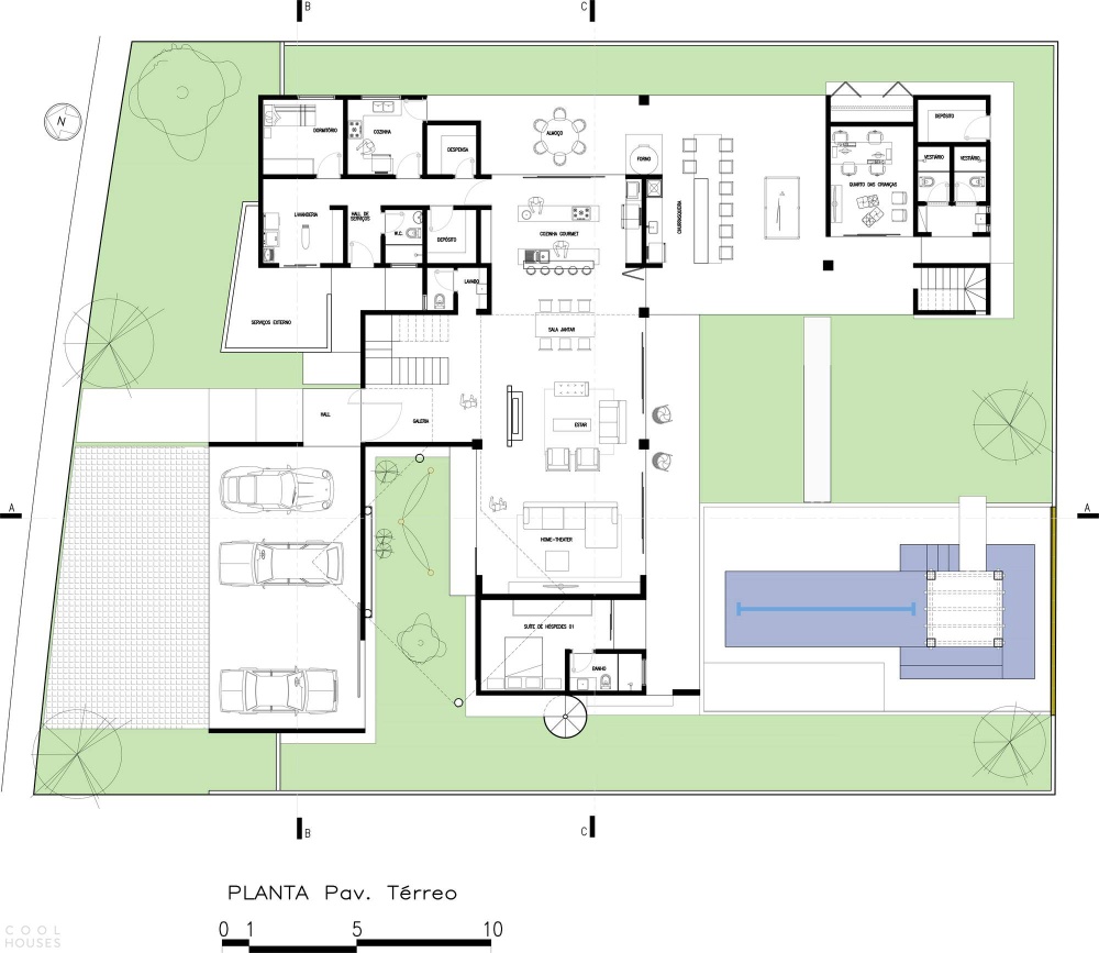 Комфортный семейный дом F.P. House, Бразилия